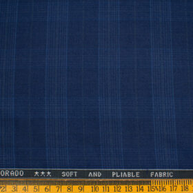 Raymond Men's Polyester Viscose Checks  Unstitched Suiting Fabric (Royal Blue)