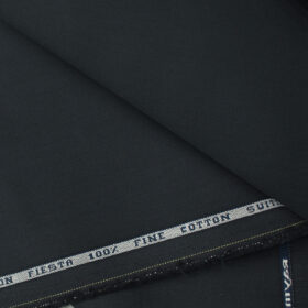 Raymond Men's Cotton Solids  Unstitched Trouser Fabric (Dark Blue)
