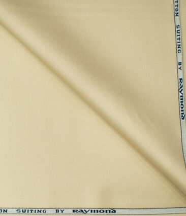 Raymond Men's Cotton Solids  Unstitched Trouser Fabric (Egg nog Beige)