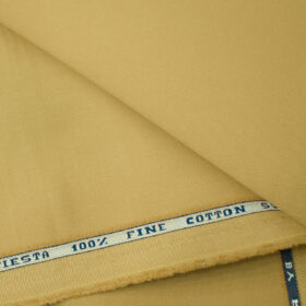 Raymond Men's Cotton Solids  Unstitched Trouser Fabric (Granola Beige)