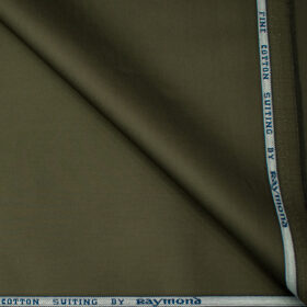 Raymond Men's Cotton Solids  Unstitched Trouser Fabric (Mehandi Green)