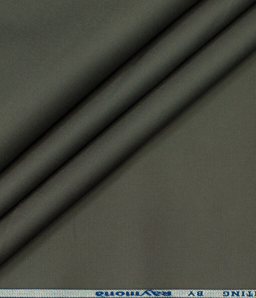 Raymond Men's Cotton Solids  Unstitched Trouser Fabric (Greenish Grey)