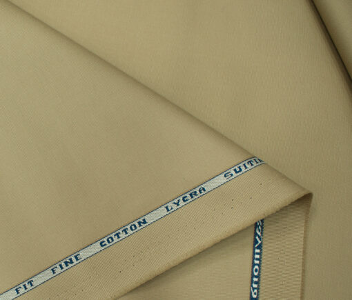 Raymond Men's Cotton Solids  Unstitched Trouser Fabric (Oat Beige)