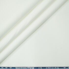 Raymond Men's Cotton Solids  Unstitched Trouser Fabric (White)