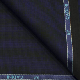 Cadini Men's Polyester Viscose Structured 3.75 Meter Unstitched Suiting Fabric (Dark Royal Blue)