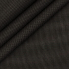 Cadini Men's Polyester Viscose Structured 3.75 Meter Unstitched Suiting Fabric (Mocha Brown)
