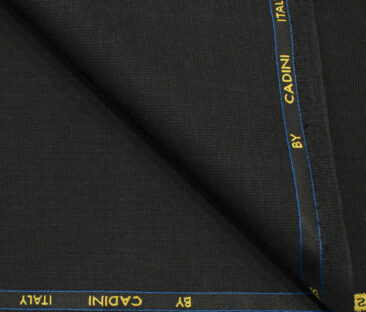 Cadini Men's Polyester Viscose Checks 3.75 Meter Unstitched Suiting Fabric (Dark Grey)
