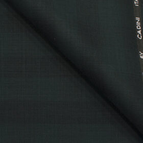Cadini Men's Terry Rayon Checks 3.75 Meter Unstitched Suiting Fabric (Dark Pine Green)
