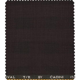 Cadini Men's Terry Rayon Checks 3.75 Meter Unstitched Suiting Fabric (Dark Wine )