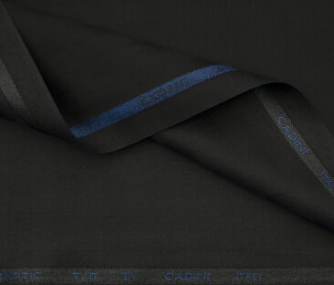 Cadini Men's Terry Rayon Checks 3.75 Meter Unstitched Suiting Fabric (Black)