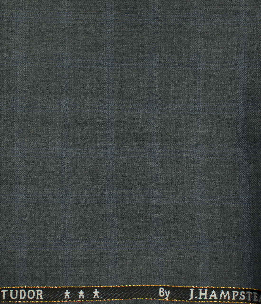 J.Hampstead Men's Wool Checks Super 120's Unstitched Trouser Fabric (Grey)