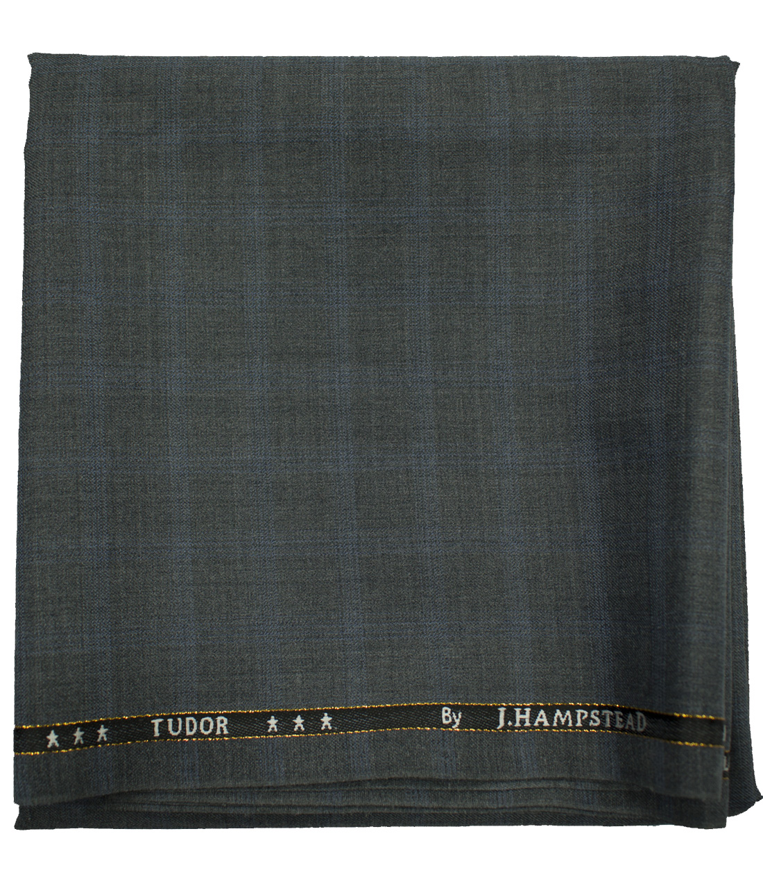 J.Hampstead Men's Wool Checks Super 120's Unstitched Trouser Fabric (Grey)