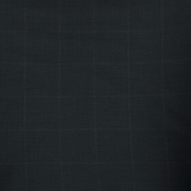 J.Hampstead Men's Wool Checks Super 120's 1.30 Meter Unstitched Trouser Fabric (Dark Blue)