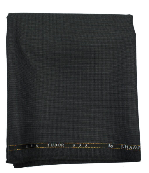 J.Hampstead Men's Wool Structured Super 100's 1.30 Meter Unstitched Trouser Fabric (Dark Grey )