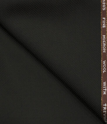 J.Hampstead Men's Wool Structured Unstitched Trouser Fabric (Dark Brown )