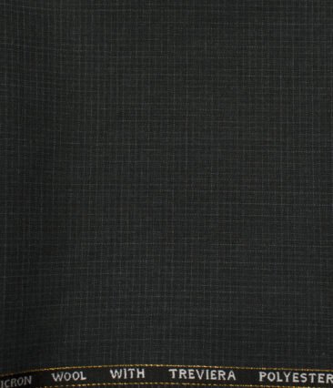 J.Hampstead Men's Wool Self Design Super 120's 1.30 Meter Unstitched Trouser Fabric (Dark Grey)
