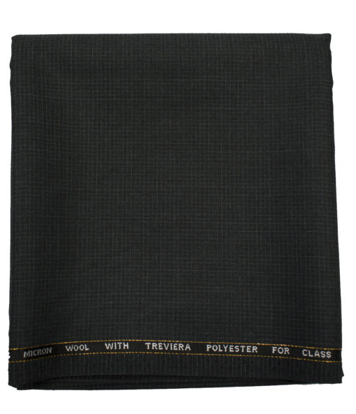 J.Hampstead Men's Wool Self Design Super 120's 1.30 Meter Unstitched Trouser Fabric (Dark Grey)