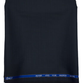 J.Hampstead Men's Wool Self Design Super 120's 1.30 Meter Unstitched Trouser Fabric (Dark Blue)