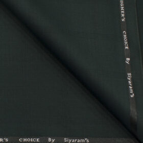 Siyaram's Men's Terry Rayon Checks 3.75 Meter Unstitched Suiting Fabric (Dark Green)
