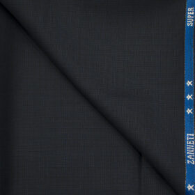 J.Hampstead Men's Wool Self Design Super 130's 1.30 Meter Unstitched Trouser Fabric (Dark Purplish Blue)
