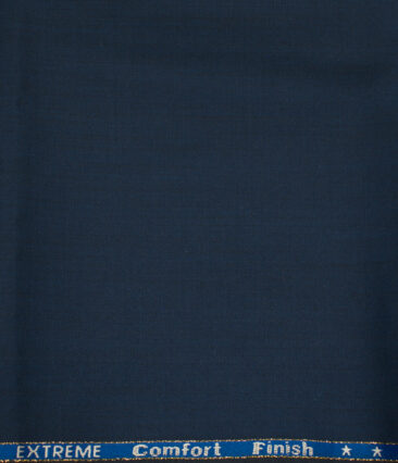 J.Hampstead Men's Wool Checks Super 130's 1.30 Meter Unstitched Trouser Fabric (Royal Blue)