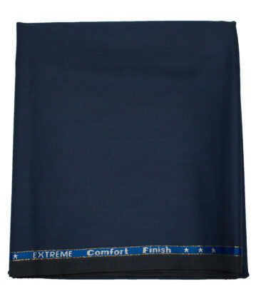 J.Hampstead Men's Wool Checks Super 130's 1.30 Meter Unstitched Trouser Fabric (Royal Blue)