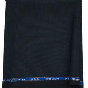 J.Hampstead Men's Wool Structured 1.30 Meter Unstitched Trouser Fabric (Dark Blue)