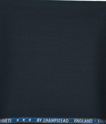 J.Hampstead Men's Wool Structured Super 120's 1.30 Meter Unstitched Trouser Fabric (Dark Royal Blue)