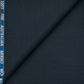 J.Hampstead Men's Wool Structured Super 120's 1.30 Meter Unstitched Trouser Fabric (Dark Royal Blue)