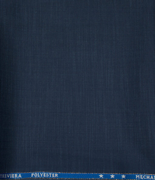 J.Hampstead Men's Wool Self Design Super 130's 1.30 Meter Unstitched Trouser Fabric (Dark Blue)