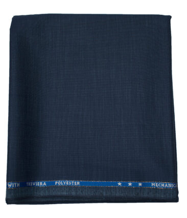 J.Hampstead Men's Wool Self Design Super 130's 1.30 Meter Unstitched Trouser Fabric (Dark Blue)