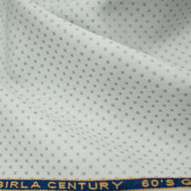 Birla Century Men's Giza Cotton Dobby 2 Meter Unstitched Shirting Fabric (Light Grey)