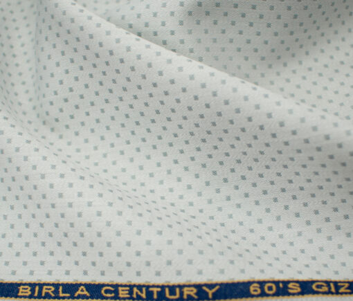Birla Century Men's Giza Cotton Dobby 2 Meter Unstitched Shirting Fabric (Light Grey)