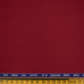 Tessitura Monti Men's Giza Cotton Structured 2 Meter Unstitched Shirting Fabric (Red)