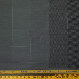 Soktas Men's Giza Cotton Checks 2 Meter Unstitched Shirting Fabric (Dark Grey)