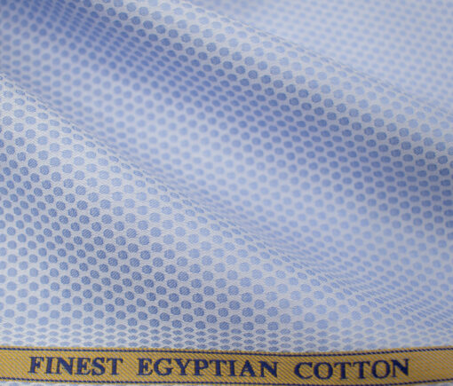 Soktas Men's Giza Cotton Structured 2 Meter Unstitched Shirting Fabric (Light Blue)