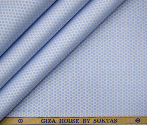 Soktas Men's Giza Cotton Structured 2 Meter Unstitched Shirting Fabric (Light Blue)