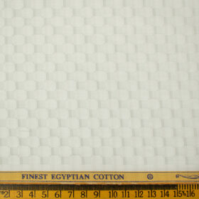 Soktas Men's Giza Cotton Self Design 2 Meter Unstitched Shirting Fabric (Light Grey)