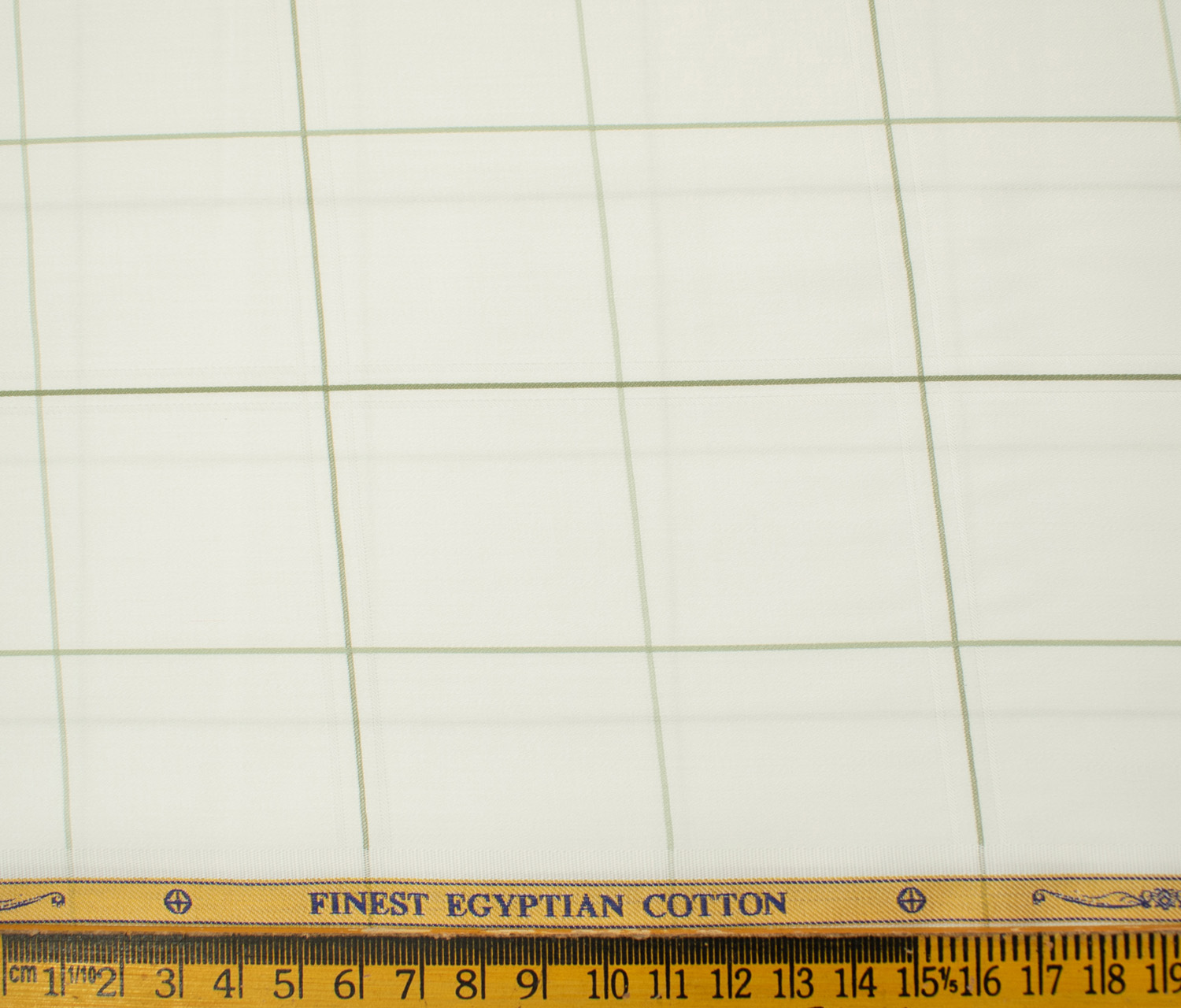 Soktas Men's Giza Cotton Checks 2 Meter Unstitched Shirting Fabric (White & Green)