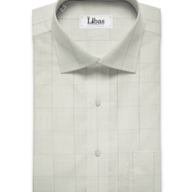 Soktas Men's Giza Cotton Checks 2 Meter Unstitched Shirting Fabric (Very Light Grey)