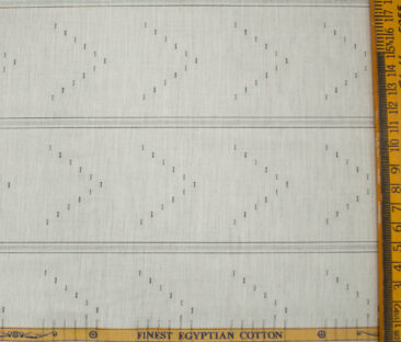 Soktas Men's Giza Cotton Striped 2 Meter Unstitched Shirting Fabric (Light Grey)