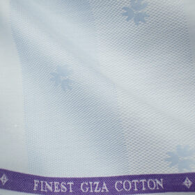 Soktas Men's Giza Cotton Striped 2 Meter Unstitched Shirting Fabric (Sky Blue)