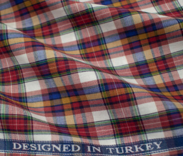 Soktas Men's Giza Cotton Checks 2 Meter Unstitched Shirting Fabric (Multi)