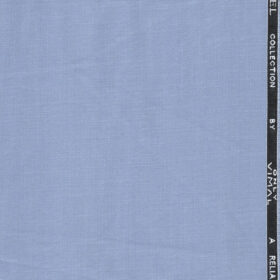 Vimal Men's Terry Rayon Self Design 3.75 Meter Unstitched Suiting Fabric (Powder Blue)