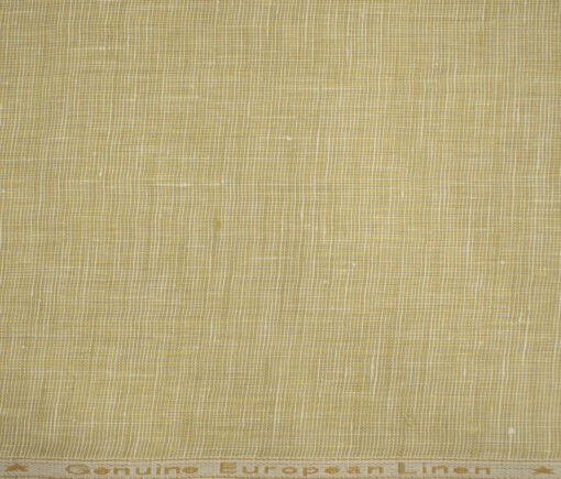Linen Club Men's European Linen 50 LEA Structured 2.25 Meter Unstitched Shirting Fabric (Beige)
