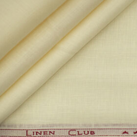 Linen Club Men's European Linen 60 LEA Solids 2.25 Meter Unstitched Shirting Fabric (Cream)