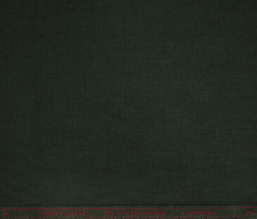 Linen Club Men's European Linen 60 LEA Solids 2.25 Meter Unstitched Shirting Fabric (Dark Pine Green)