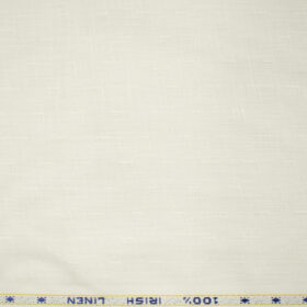 Arvind Men's Irish Linen 60 LEA Dobby 2.25 Meter Unstitched Shirting Fabric (Milky White)