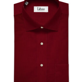 Burgoyne Men's Irish Linen 60 LEA Solids 2.25 Meter Unstitched Shirting Fabric (Red)