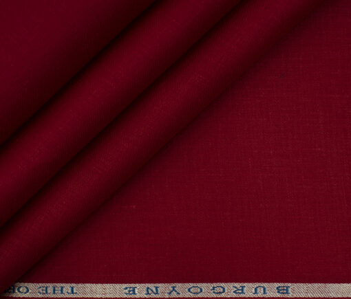 Burgoyne Men's Irish Linen 60 LEA Solids 2.25 Meter Unstitched Shirting Fabric (Red)